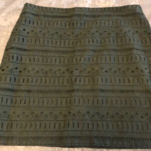 Casual army green skirt